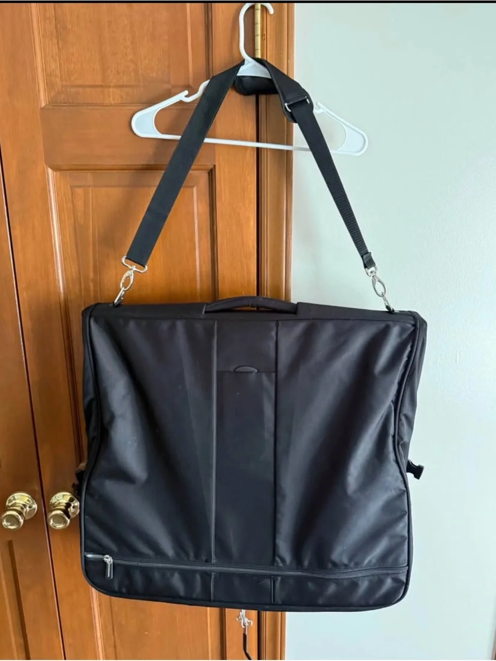 Delsey Black Garment Bag with Shoulder Strap